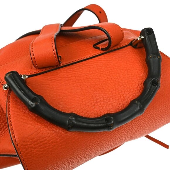 GUCCI ORANGE BAMBOO BACKPACK 370833 467891 NQ01174 - Picture 4 of 10